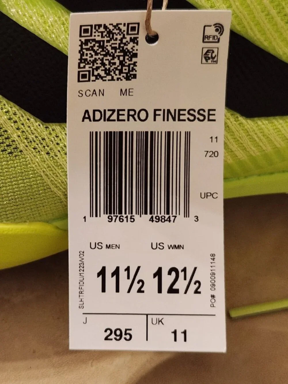 Adidas Adizero Finesse Lucid Lemon Track Spikes Shoes IG 2018 Men's Size 11.5 US